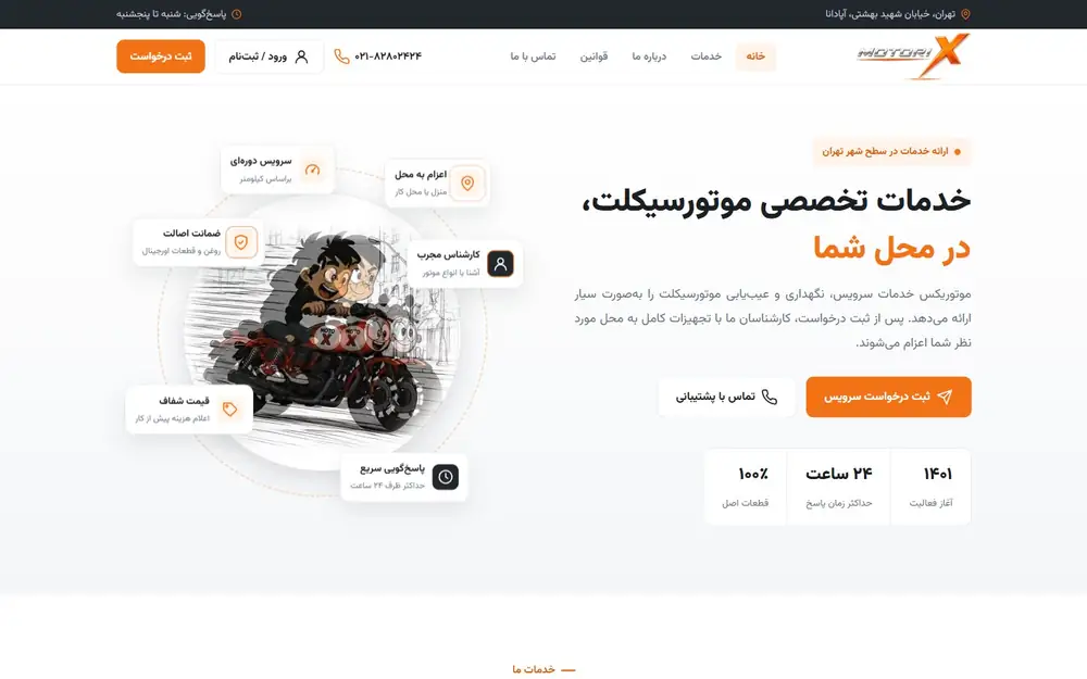 صفحه‌ی اول موتوریکس